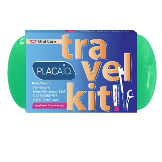 Plac Aid Travel Kit with Toothbrush, 1pc, Forhans Toothpaste, 12.5ml & Dental Floss with Handle, 1pc  1 set - Jeshile