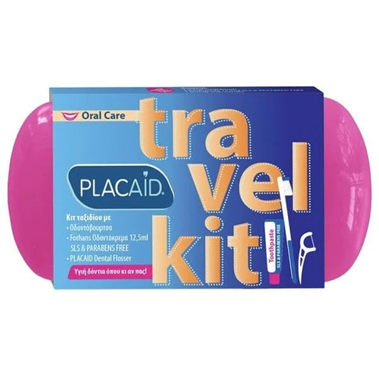 Plac Aid Travel Kit with Toothbrush, 1pc, Forhans Toothpaste, 12.5ml & Dental Floss with Handle, 1pc  1 set - Rozë