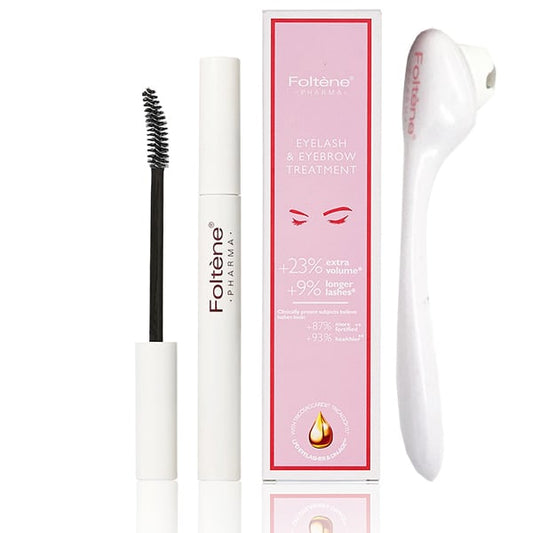 Foltene Pharma Set Eyelash & Eyebrow Treatment, 6.5ml & Free Eye Massager  1 copë