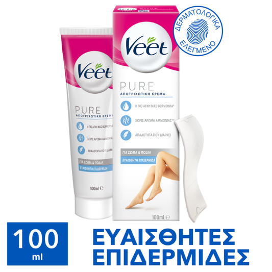 Veet Pure Hair Removal Cream for Sensitive Skin Body & Legs  100 ml