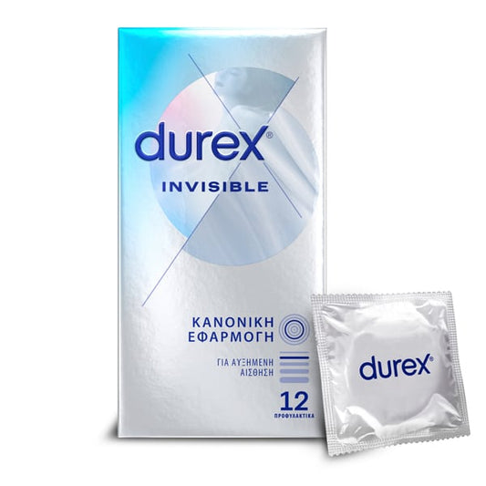 Durex Invisible Condoms Extra Thin Regular Fit  12 copë