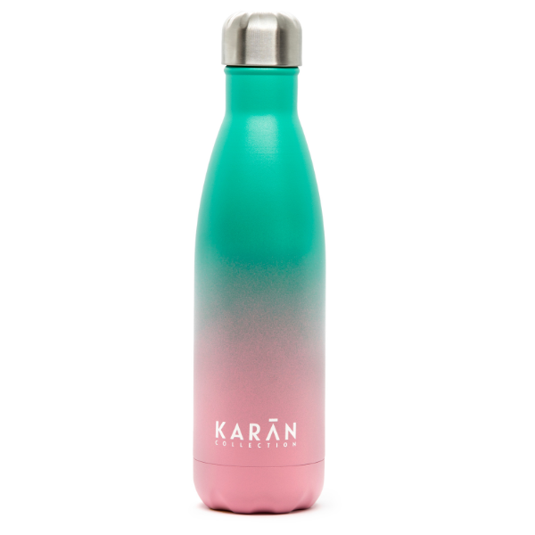 Karan All Day Turquoise - Pink Stainless Steel Water Bottle  500 ml