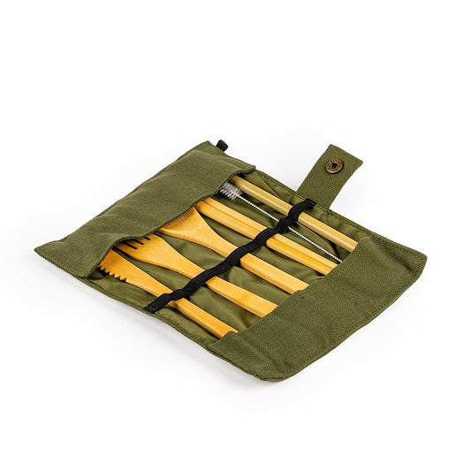 Karan Bamboo Cutlery Set & Carrying Bag  1 set