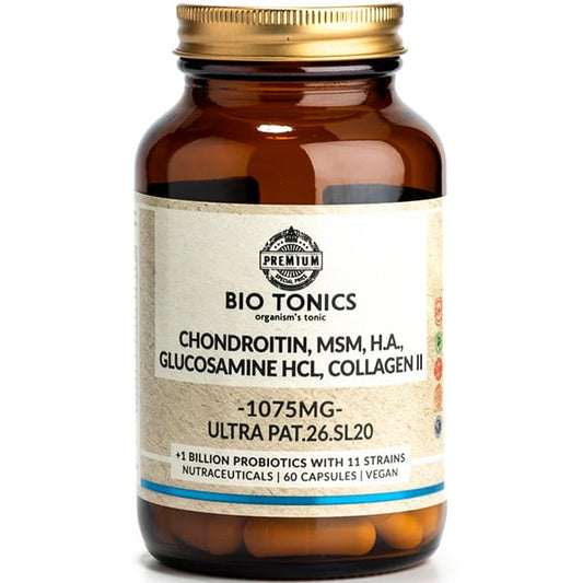 Bio Tonics Chondroitin & Msm & H.A. & Glucosamine Hcl & Collagen II 1075mg  60 kapele