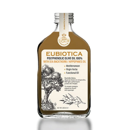 Eubiotica Polyphenolic Olive Oil 100% with Sea Buckthorn/ Hippophaes Oil  280 ml