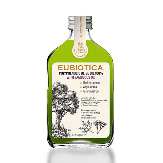 Eubiotica Polyphenolic Olive Oil 100% with Sambucus Oil  280 ml
