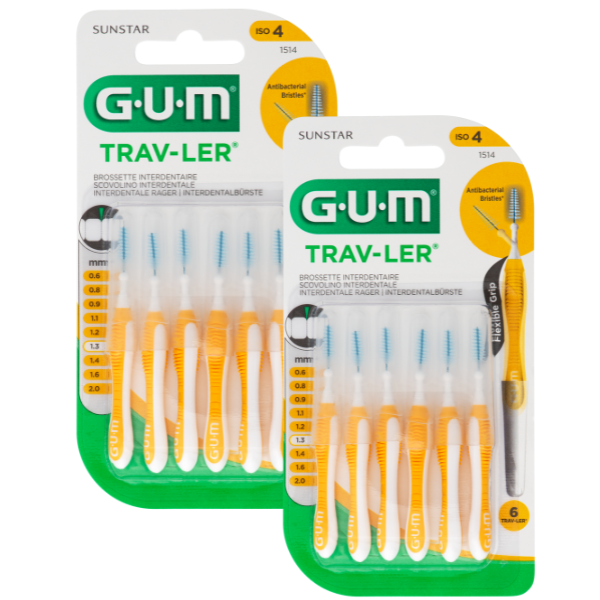 Gum 1514 Trav-ler Promo (-50% on the 2nd product) Interdental Brush 1.3mm  2x6 copë
