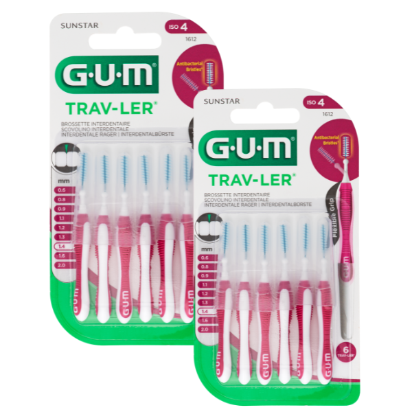 Gum 1612 Trav-ler Promo (-50% on the 2nd product) Interdental Brush 1.4mm  2x6 copë