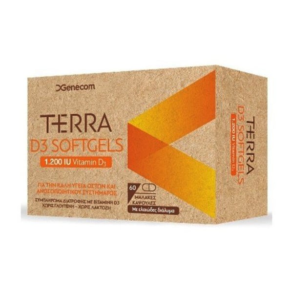Genecom Terra Vitamin D3 1200IU  60 kapsula të buta