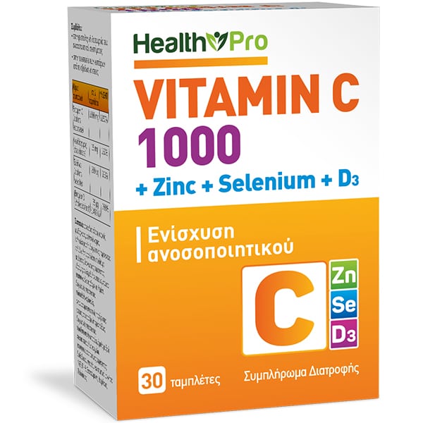 Health Pro Vitamin C 1000mg+Zinc+Selenium+D3  30 tableta