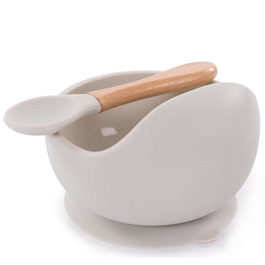Bo Jungle Kids Feeding Set with Silicone Suction Bowl & Spoon  1 set - GRI