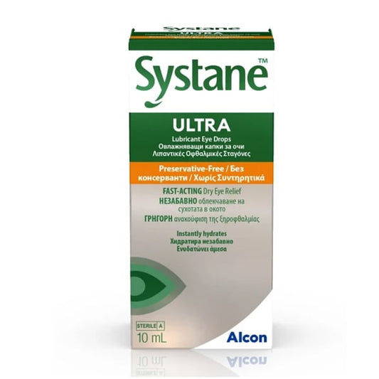 Alcon Systane Ultra Lubricating Eye Drops Without Preservatives  10 ml