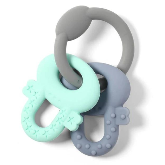 BabyOno Soft Silicone Orthodontic Chewing Gum  1 copë - Blu-Gri