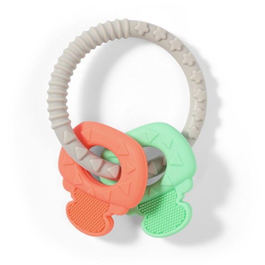 BabyOno Soft Silicone Orthodontic Chewing Gum  1 copë - Portokalli-Jeshile
