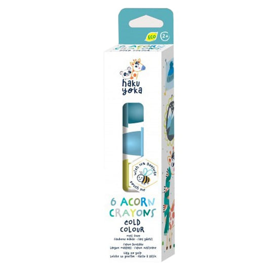 Haku Yoka 6 Acorn Crayons Acorn Shape Crayons, 6pc  1 set - Ngjyrë e ftohtë