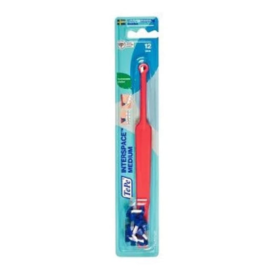 TePe Interspace Medium Single Tuft Angled Toothbrush with 12 Brushes  1 copë - Koral