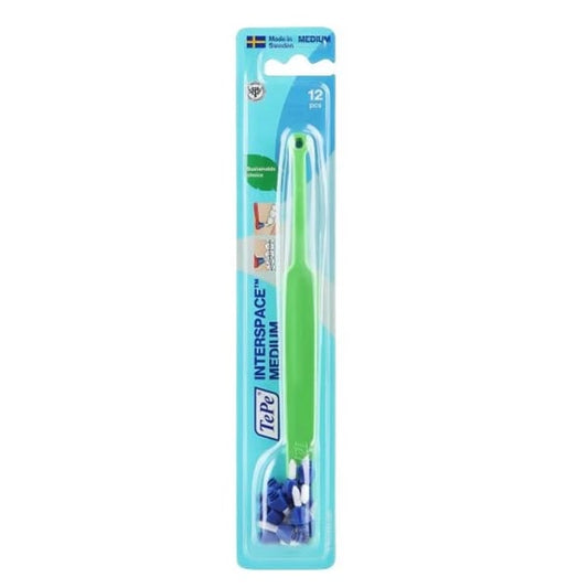 TePe Interspace Medium Single Tuft Angled Toothbrush with 12 Brushes  1 copë - Jeshile