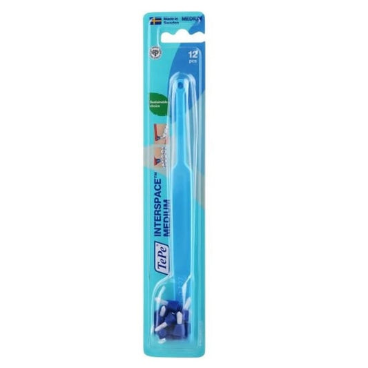 TePe Interspace Medium Single Tuft Angled Toothbrush with 12 Brushes  1 copë - Blu e çelët