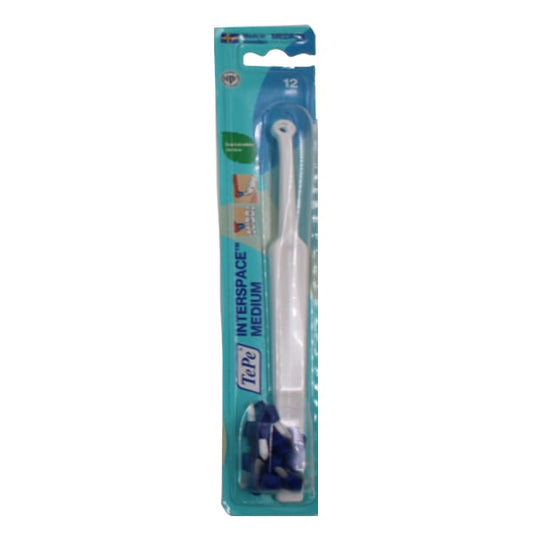 TePe Interspace Medium Single Tuft Angled Toothbrush with 12 Brushes  1 copë - 008 E bardhë