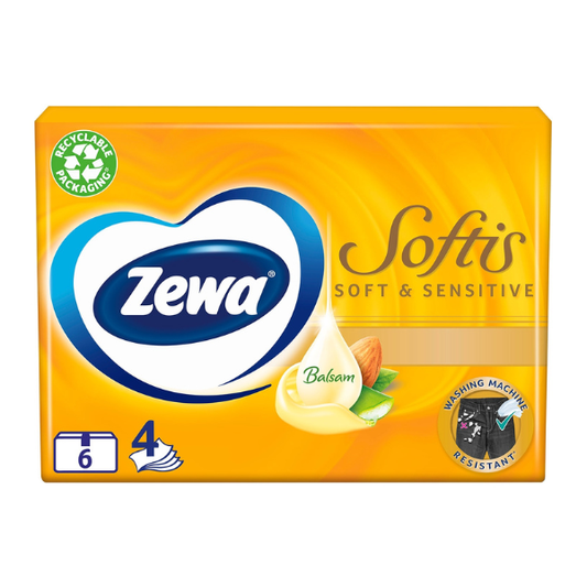 Zewa Softis Soft & Sensitive Pocket Tissues  6 copë