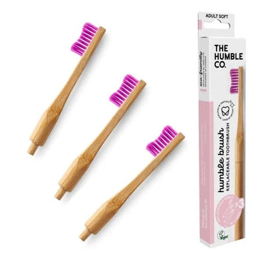 The Humble Co. Humble Brush Bamboo Soft Adult Toothbrush, 1pc & Replacement Heads  3 copë - Vjollcë