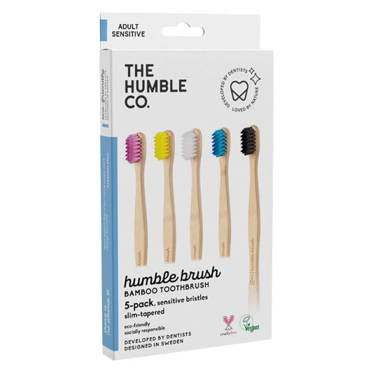 The Humble Co. Humble Brush Pack Flat Curved Adult Sensitive Toothbrush  5 copë
