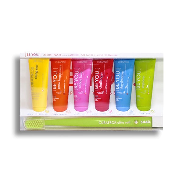 Curaprox Be You Six Taste Pack, 6 x 10ml & 1 toothbrush  1 set - Lakër