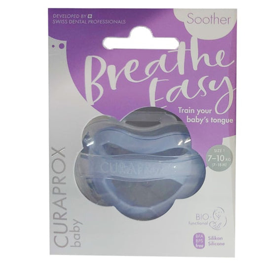 Curaprox Baby Breathe Easy Silicone Soother Blue 7-18m  1 copë - Blu e çelët