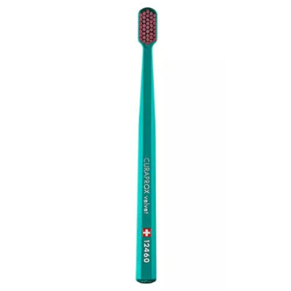 Curaprox Velvet 12460 Ultra Soft Toothbrush  1 copë - Jeshile-Rozë