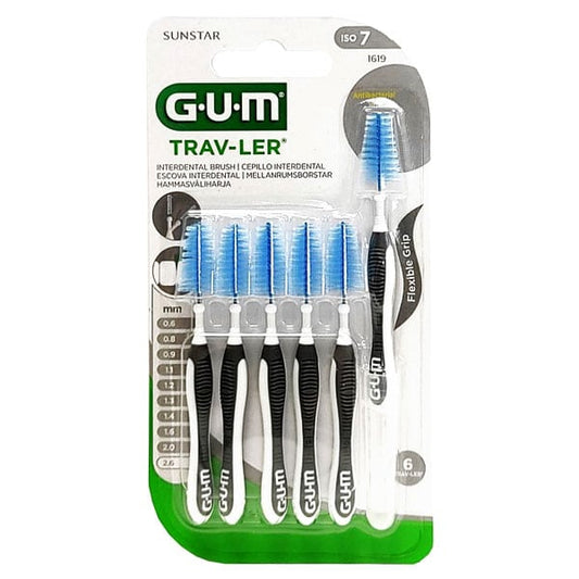 Gum Trav-ler Interdental Brush 2.6mm Grey  6 copë