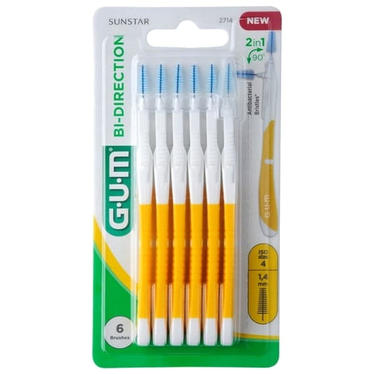 Gum Bi-Directional Ultra Fine 0.6mm Interdental Brushes  6 copë