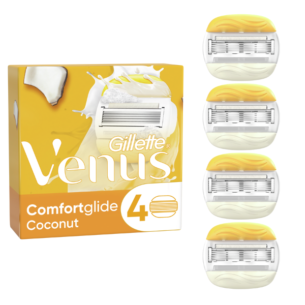 Gillette Venus ComfortGlide Coconut Scent Olay Coconut Razor Blade Refills  4 copë