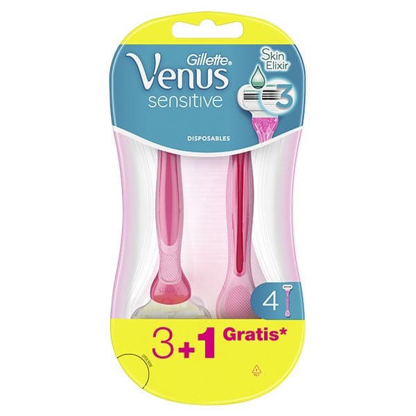 Gillette Venus Smooth Sensitive Women's Disposable Razors with 3 Blades  4 copë