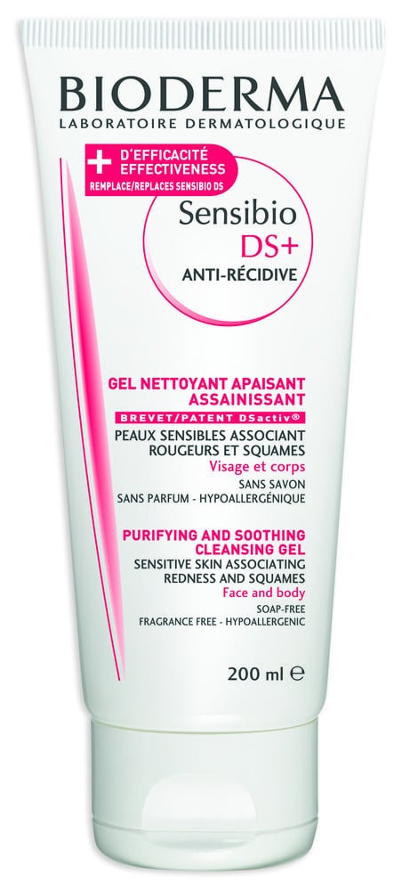 Bioderma Sensibio DS+ Soothing Purifying Cleansing Gel for Sensitive Skin Associating Irritation Redness & Squames 200ml