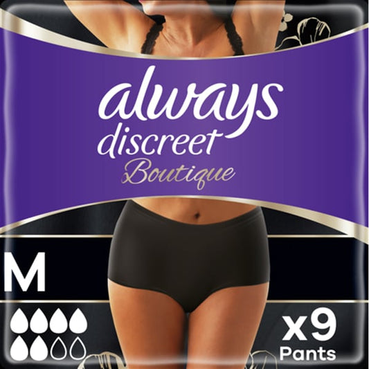 Always Discreet Boutique Medium Incontinence Diapers in Black  9 copë