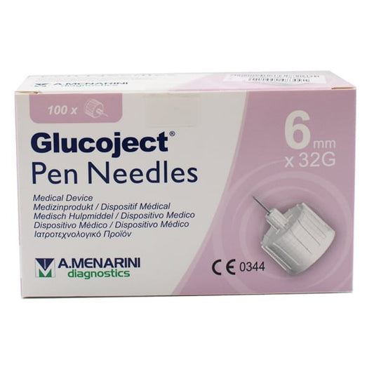 Menarini Glucoject Pen Needles 6mm x 32g  100 copë