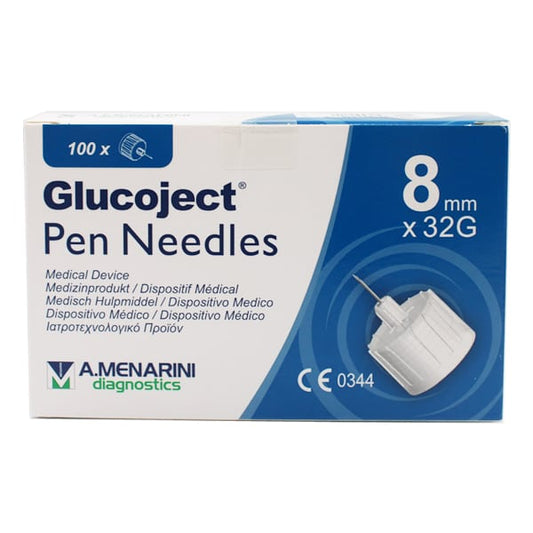 Menarini Glucoject Pen Needles 8mm x 32g  100 copë