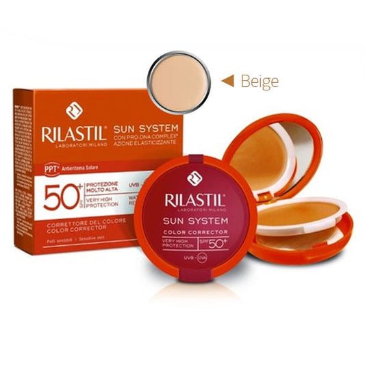Rilastil Sun System Color Corrector Compact Foundation SPF50+  10gr - 01 BEJË