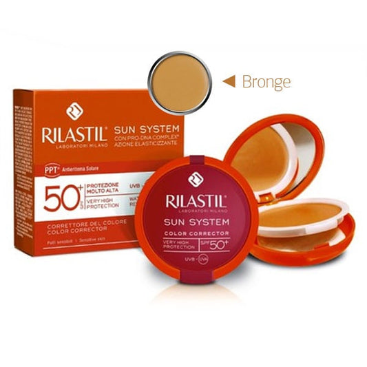 Rilastil Sun System Color Corrector Compact Foundation SPF50+  10gr - 03 Bronz