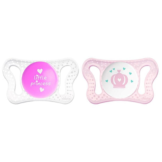 Chicco Physio Forma Micro Silicone Soother 0-2m  2 copë - Rozë-Transparente