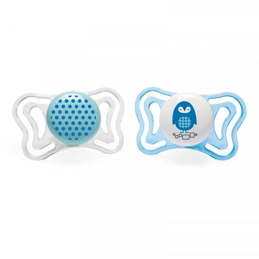 Chicco Physio Forma Light (71031-11) Ergonomic Soother Silicone Teat 2-6m  2 copë - Transparente - Blu e Çelët
