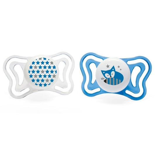 Chicco Physio Forma Light Ergonomic Soother Silicone Teat 6-16m  2 copë - Blu-Transparente