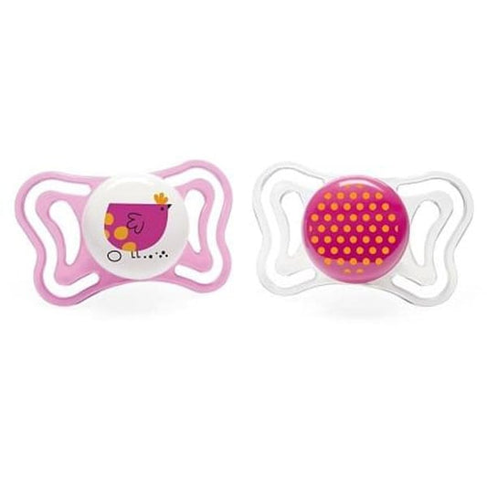 Chicco Physio Forma Light Ergonomic Soother Silicone Teat 16-36m  2 copë - Transparente-Fuksia