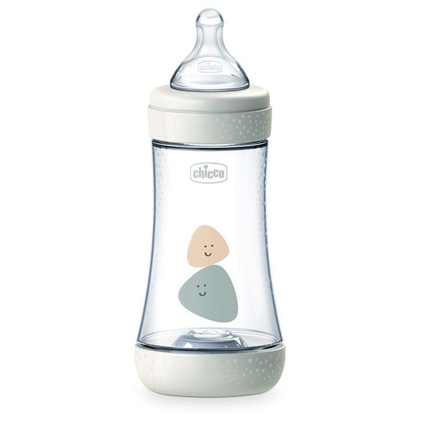 Chicco Perfect 5 Anti-Colic Plastic Bottle Medium Flow 2m+  240ml - 008 E bardhë