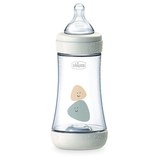 Chicco Perfect 5 Anti-Colic Plastic Bottle Medium Flow 2m+  240ml - 008 E bardhë