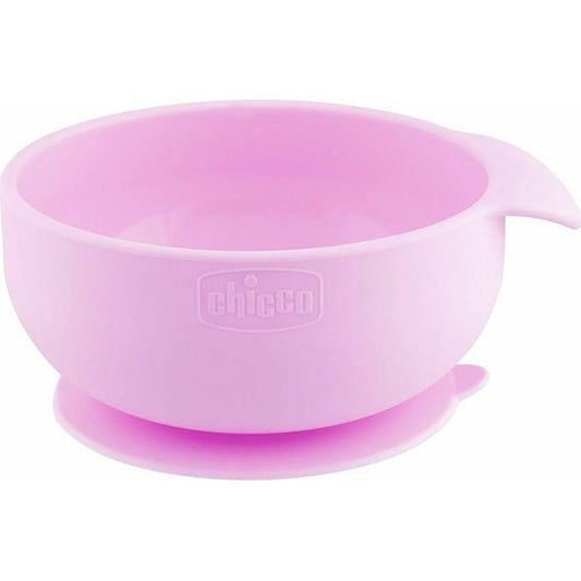Chicco Easy Bowl Silicone Sunction Bowl Pink 6m+  1 copë