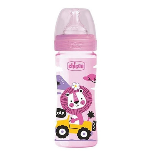 Chicco Well Being (A60-28623-30) Plastic Baby Bottle Silicone Teat Medium Flow 2m+  250ml - Rozë
