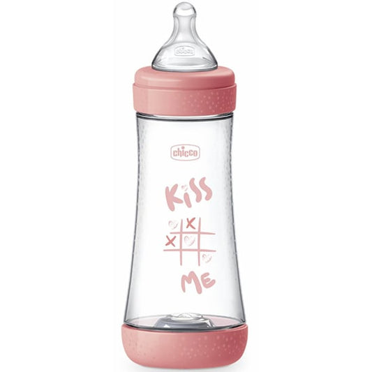 Chicco Perfect 5 Plastic Anti-Colic Bottle with Silicone teat for >4+ months  300ml - Rozë