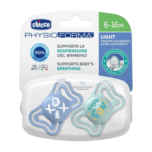 Chicco Physio Forma Light Ergonomic Soother Silicone Teat 6-16m  2 copë - Blu e çelët