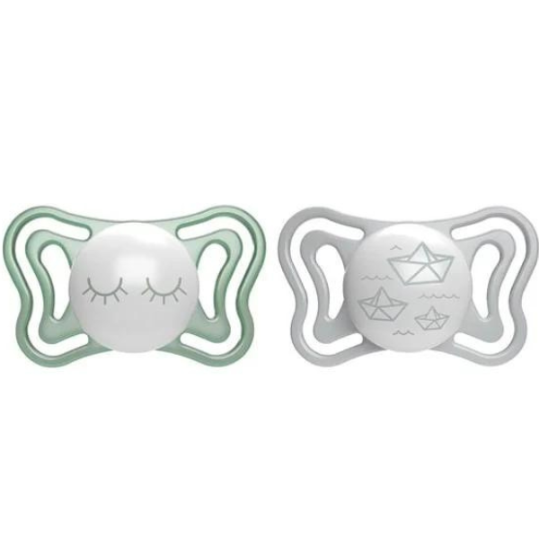 Chicco Physio Forma Light Ergonomic Soother Silicone Teat 16-36m  2 copë - Veraman-Gri